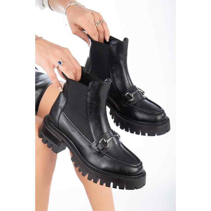 Suins Eleta Women's Boots with Elastic Buckle Detail on the Sides