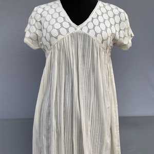 Vintage Floral Maxi vestidos largos de lino vestido estampado con cuello en V almohadilla en el pecho fino MIDI venta al por mayor 2025 vestidos coreanos de estilo occidental - Product Image 1