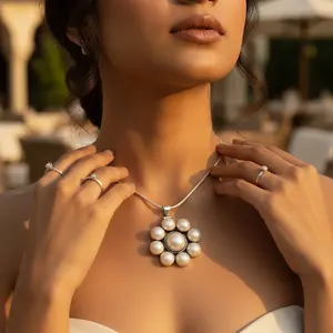 Elegant 925 Silver <b>Pearl</b> Flower <b>Pendant</b> for Women Elegant Jewelry Product Category <b>Pearl</b> <b>Pendants</b> & <b>Charms</b> - Product Image 3