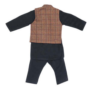 Traje Shalwar con Chaleco para Niños - Marrón - Product Image 6