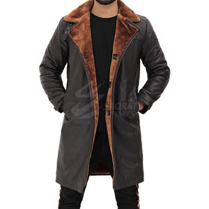 Abrigo de cuero informal para hombre de nuevo diseño de invierno de gran venta, servicio OEM de alta calidad, abrigo de cuero a bajo precio - Product Image 4