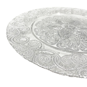 Assiette de présentation ronde couleur argent en métal de haute qualité avec bord fini Vaisselle de restaurant élégante et parfaite Présentation des aliments - Product Image 3