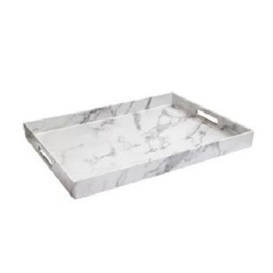 Plateau rectangulaire en marbre de luxe avec poignée dorée fantaisie Articles de fête uniques Meilleur prix pour plats et assiettes - Product Image 6