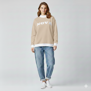 Women Winter Long Knitted Oversized Mockneck Pullover Casual Loose Relaxed Streetwear Fashion <b>Top</b> for Cozy Comfortable Wear - Product Image 1