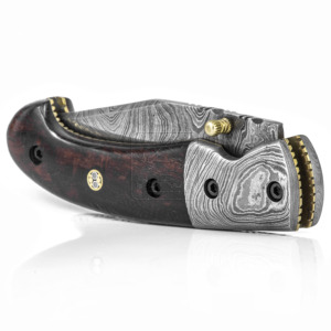 Cuchillo plegable de acero de Damasco de gran venta, hecho a mano, para supervivencia al aire libre, caza, Camping, EDC y Bushcraft - Product Image 4