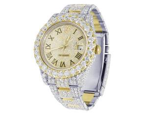 Reloj personalizado VVS Moissanite Diamante de acero inoxidable de dos tonos japonés automático Iced Out Hip Hop personalizado moda masculina - Product Image 1