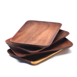 BANDEJA DE SERVICIO DE MADERA DE BAMBÚ CLÁSICA HECHA A MANO Juego de bandejas de bambú naturales lisas para servir en la cocina/café - Product Image 3