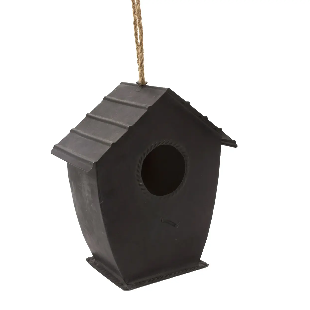 Noir moderne Vintage oiseau maison de famille galvanisé étain métal poudre enduit oiseau maison Art indien jardin Art pieu prix de gros
