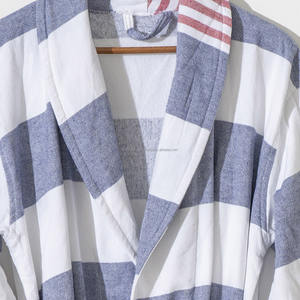 ชุดคลุมอาบน้ำคอตตอนใส่ได้ทั้งชายและหญิง, ชุดคลุมอาบน้ำทำจากผ้าระบายอากาศได้ดีน้ำหนักเบาชุดนอนฤดูร้อนตลอดทั้งปี - Product Image 4