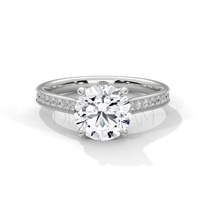Vente chaude Mode Exquis De Luxe Fine Jewelry 2Ct Round Cut Diamond VVS1 Leb Cultivé avec 14k Gold Diamond Ring - Product Image 2