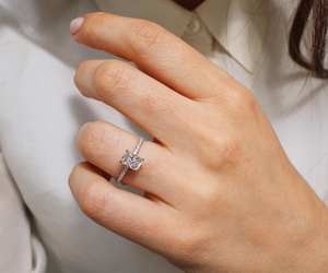 Anillo de compromiso solitario de CZ blanco de corte radiante de 8x6mm con banda pavimentada, propuesta de aniversario de Boda nupcial de plata, joyería para mujer - Product Image 4