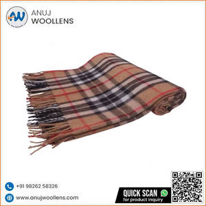 Manta a cuadros de lana de tartán súper suave barata de invierno promocional de alta calidad - Product Image 5