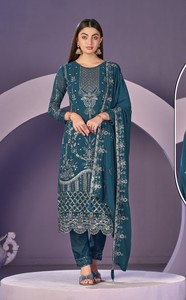 Heavy Georgette Con Bordado Trabajo Pakistani Suit Collection - Product Image 2