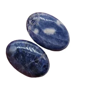 Wholesale OEM <b>Crystals</b> Supply Box Logo Sodalite Tumbles Through-Carved 20-25MM Love Gemstone Home Decoration <b>Feng</b> <b>Shui</b> Style - Product Image 1