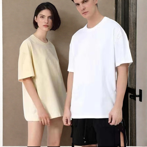 MOQ 1PC impresión 240gsm 100% algodón peso pesado personalizado camiseta de gran tamaño para los hombres - Product Image 2