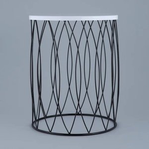 Nuevo Taburete Decorativo de Hierro Metálico con Acabado Naranja, Perfecto para el Hogar, Sala de Estar, Muebles Decorativos, Otomanas y Taburetes - Product Image 3