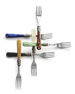 Cubiertos con mango de resina Rosa ordinaria con cabeza plateada, ideales para uso en fiestas de comedor en el hogar y uso diario en el hogar - Product Image 5