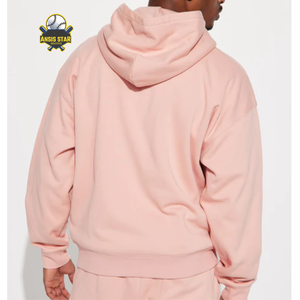 Best Quality Cordless Heavy-Duty <b>Men's</b> Winter Hooded <b>Pullover</b> Thick Cotton Custom Logo Drop Shoulder-Plain Dyed 100% Cotton - Product Image 6