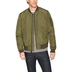 แจ็คเก็ตบอมเบอร์ลำลองสำหรับผู้ชาย ผ้าฝ้าย 100% ซักแล้ว เป็นมิตรกับสิ่งแวดล้อม สำหรับฤดูหนาว สีเขียวมะกอก ทันสมัย กันน้ำ ด้านหน้าปรับแต่งได้ - Product Image 2