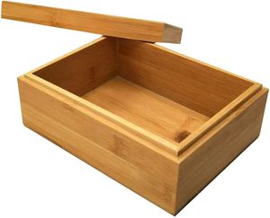 Boîte de rangement Mangowood avec couvercle, boîte de rangement combinée Mangowood, naturelle, non peinte, boîte en bois - Product Image 4