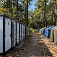 Salle de bain mobile de luxe préfabriquée à double toilette, panneau sandwich, double poste d'utilisation, écologique, portable, en acier, pour extérieur