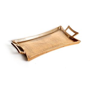 New Arrival Leaf Shape Modern Metal Food <b>Serving</b> Display <b>Tray</b> <b>Gold</b> Plated for <b>Serving</b> & Display Food Home Dining Tabletop Deco - Product Image 5