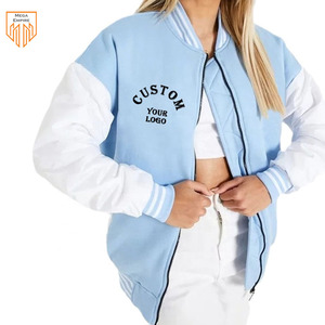 Veste de Sport de base-ball Vintage pour femmes, veste d'université Active avec fermeture éclair - Product Image 6