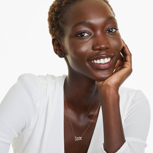 3.5mm Moissanite Diamant Bling Collier Élégant Script Design Argent/Or Plaqué Or Jaune pour Fiançailles Tous Les Jours Romance - Product Image 5