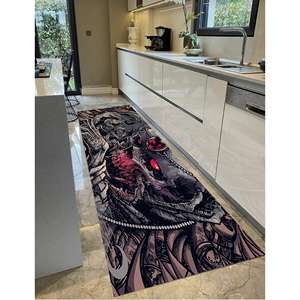 Tapis imprimé satanique : design d'horreur moderne pour la cave de l'homme, la cuisine, l'entrée, avec tapis à poils doux - Product Image 3