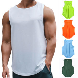 Camisetas sin mangas para hombre de talla grande en blanco, chaleco de sudor, ropa de verano de algodón personalizada para hombres Stringer - Product Image 2