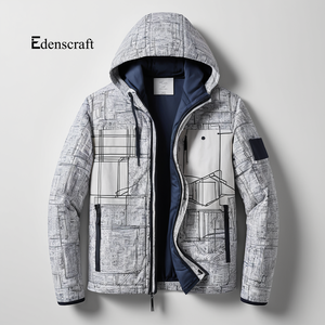Veste de chasse à capuche pour homme, imprimé camouflage épais, grande taille, hiver, toile durable, respirante, imperméable, personnalisable - Product Image 5