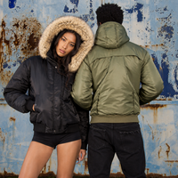 Veste bomber rembourrée d'hiver pour homme, coupe-vent, en fausse fourrure, style streetwear décontracté