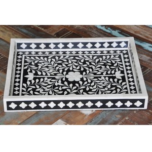 Plateau d'incrustation d'os ethnique le plus demandé Une pièce de déclaration pour les mariages ou les fêtes et l'utilisation de cadeaux disponible à bon prix - Product Image 3