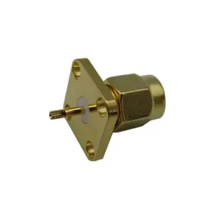 Conector SMA Macho de 4 Orificios, Conectores de Cable Coaxial con Extremo para Soldar, para Comunicación, al Mejor Precio - Product Image 4