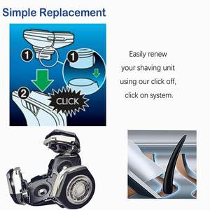 Cabezal de Repuesto Triple para Afeitadora Eléctrica, Compatible con Afeitadoras Eléctricas USB, Uso en Seco/Húmedo para Cara y Cuerpo, Lavable - Product Image 1