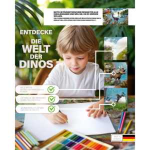 Tapis de bureau pour enfants avec motif de dinosaures, 60x40cm, planche à dessin - Product Image 4