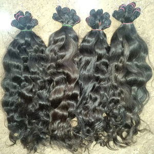 Extension de tissage de cheveux indiens Remy en vrac ondulés profonds cheveux humains de haute qualité pour la fabrication de perruques - Product Image 1