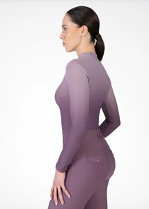 Camiseta de equitación para mujer, atlética, ligera, transpirable, de tela elástica, que absorbe la humedad, cómoda, servicio OEM - Product Image 5