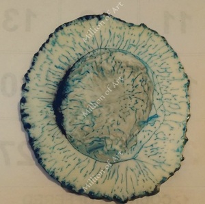 ชุดที่รองแก้วอีพ็อกซี่เรซิ่นวอลนัทคลาสสิกขนาด10ซม. สร้างสรรค์หินอ่อนสีดำสีขาวแผ่นรองครัว - Product Image 6