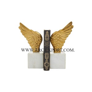 Modern Decorative White Marble Desk Organizer <b>Book</b> Ends Creative Bookends Tabletop Decoration Room Decor Bookend From India - Product Image 2