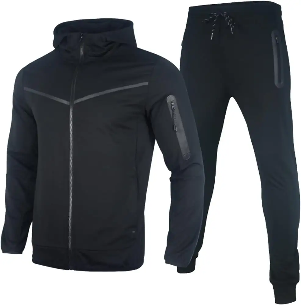 OEM Personalizado Zip up e oversized Hoodie e Sweatpants Set Jogging Suit Tricô Suor terno para Homens