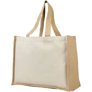 Varai Sustainable Jute Canvas Shopper <b>Woven</b> <b>Baskets</b> for Merchandising - Product Image 1