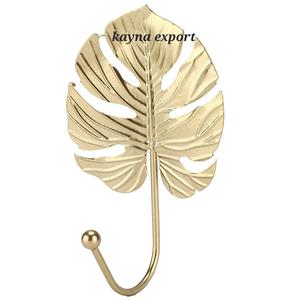 Jarrets muraux design feuille de métal plaqué laiton Clés de voiture Jarrets suspendus pour vêtements - Product Image 6