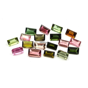 Pierres précieuses en tourmaline naturelle de 3x5 mm, taille baguette, facettées, calibrées, multi-tourmaline, pour la fabrication de bijoux, pour Alibaba - Product Image 1