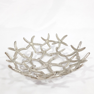 Tazón Redondo de Aluminio Plateado con Forma de Estrella de Mar, Plato Decorativo de Alta Calidad, Creativo, Bajo Esmalte - Product Image 1