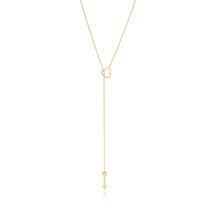 Diseño en Y con forma de corazón y flecha, diseño delicado, joyería turca hecha a mano al por mayor, plata de ley 925. - Product Image 2