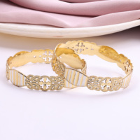Brazalete CNC Chapado en dos tonos al por mayor, brazaletes modernos, brazalete CNC de dos tonos, joyería de brazaletes de moda, brazalete tradicional de dos tonos