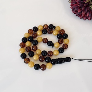 Tespih de Ámbar Báltico Multicolor, 45 Cuentas de Ámbar Natural Misbaha; Cuentas de Oración Tasbih, Lujo para la Oración Musulmana - Product Image 3