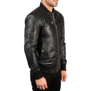 Vestes en cuir pour hommes fabriquées au Pakistan, prix de gros, meilleur prix, veste bomber en cuir personnalisée pour hommes, mode - Product Image 4