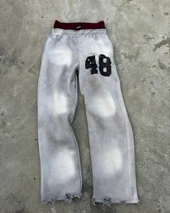 กางเกงวอร์มผ้าคอตตอนผ้าฟรอเรนซ์แบบมีกรดกางเกงซับเหงื่อแบบเรียงซ้อนน้ำหนักเบาออกแบบได้ตามต้องการสำหรับผู้ชาย - Product Image 2